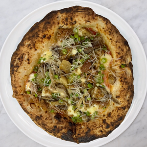 Sausage & Wild Mushroom Pizza with Sourdough Crust